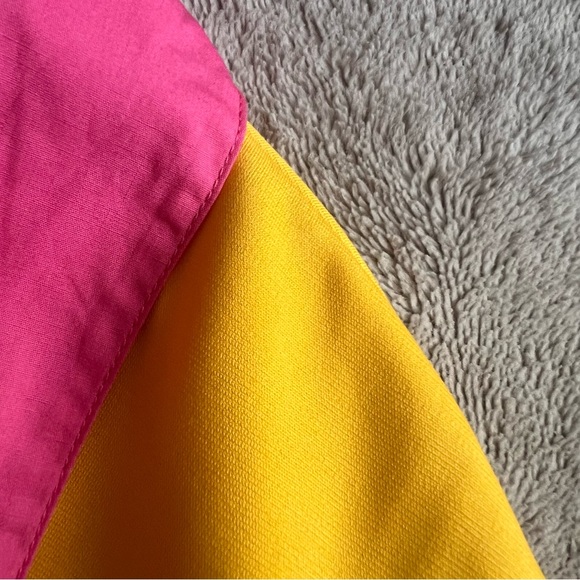 Unique Vintage x Smiley Daisy Gingham Retro Mod 60s Collared Dress Yellow Pink - Picture 7 of 13